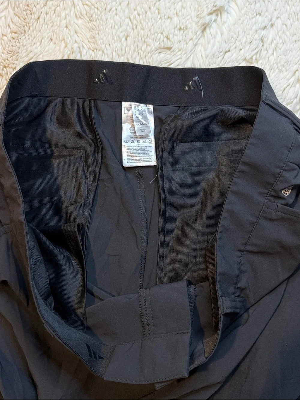 adidas Men’s 34” waist Black Flat Front Athletic Shorts 7” inseam no liner